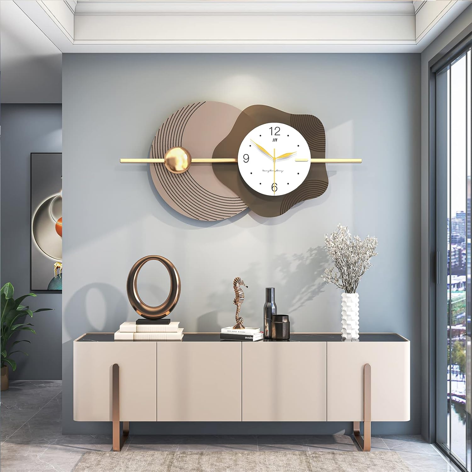 Reloj de pared, nórdico, moderno, elegante, decorativo, grande, reloj de pared para sala de estar, reloj de pared para dormitorio, hotel de oficina,