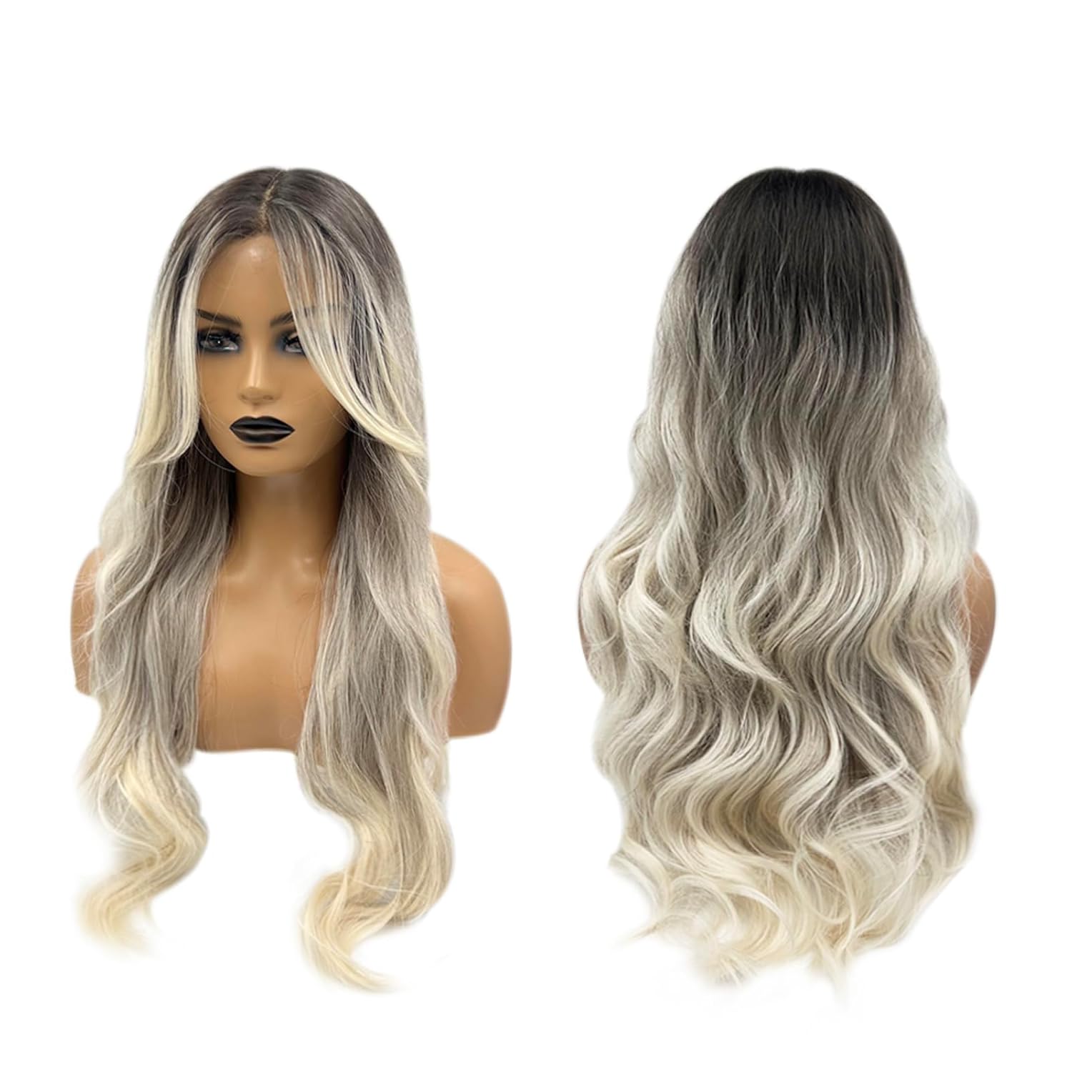 JADEN – Peluca de encaje frontal precortada, balayage, rubio degradado, pelucas sintéticas para mujer, pelucas sintéticas naturales para uso diario