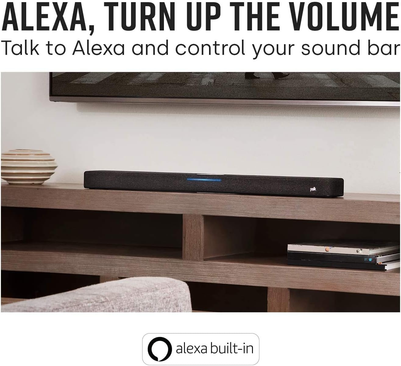 Barra de sonido React, altavoces envolventes Polk SR2 y subwoofer Polk React de 7 pulgadas
