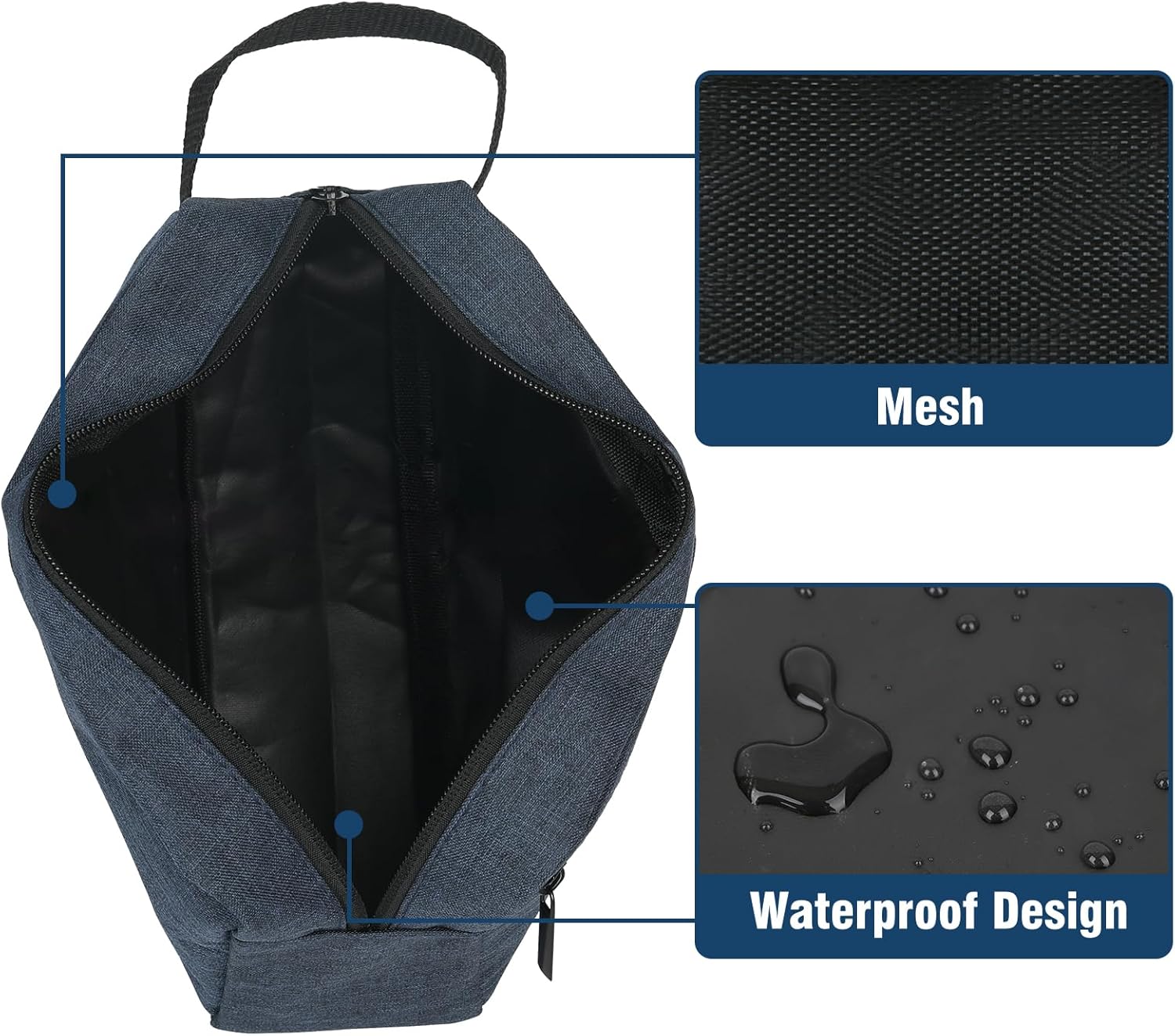 Bolsa de aseo para hombre resistente al agua, 3 piezas, accesorios de aseo personal, pequeño kit de Dopp para colgar, bolsa de lona para artículos