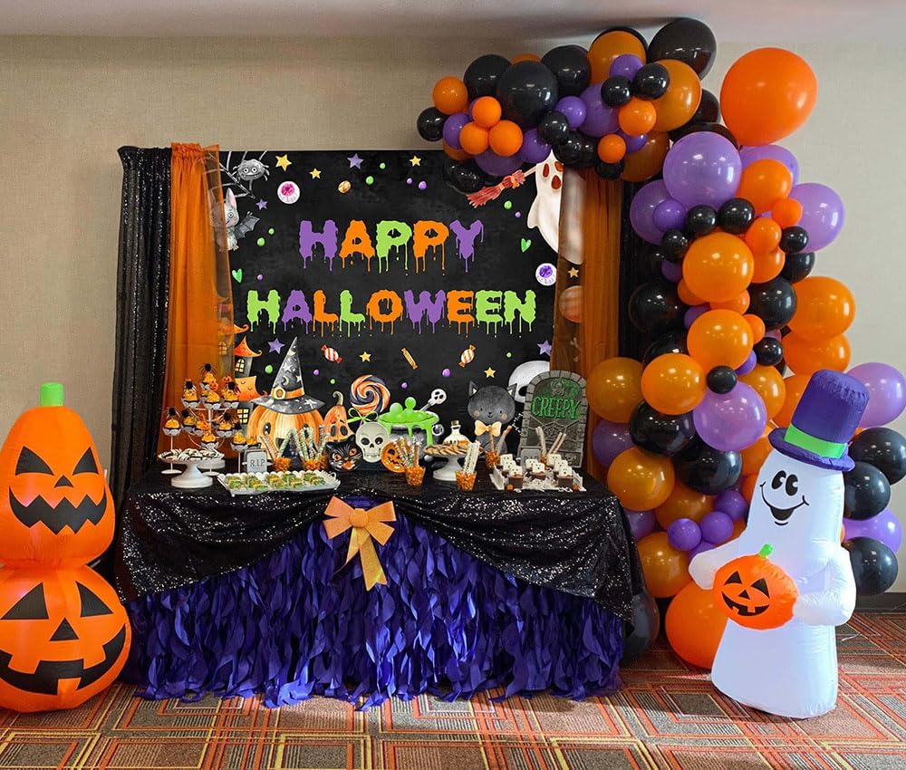 Avezano Telón de fondo de Halloween espeluznante para fiesta de fantasmas para niños, fondo de fiesta de Halloween, decoración de pared para el