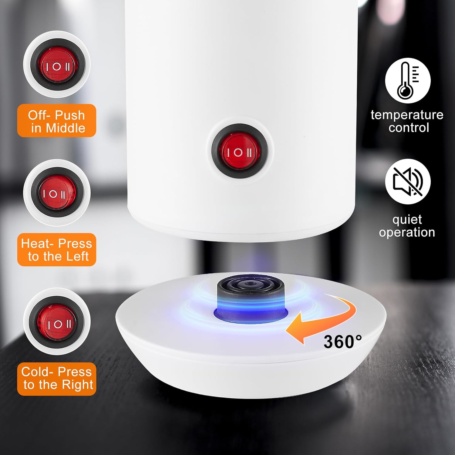 Espumador de leche eléctrico, espumador de leche 4 en 1 y vaporizador para espumar y calentar leche, máquina automática de espuma fría y caliente de