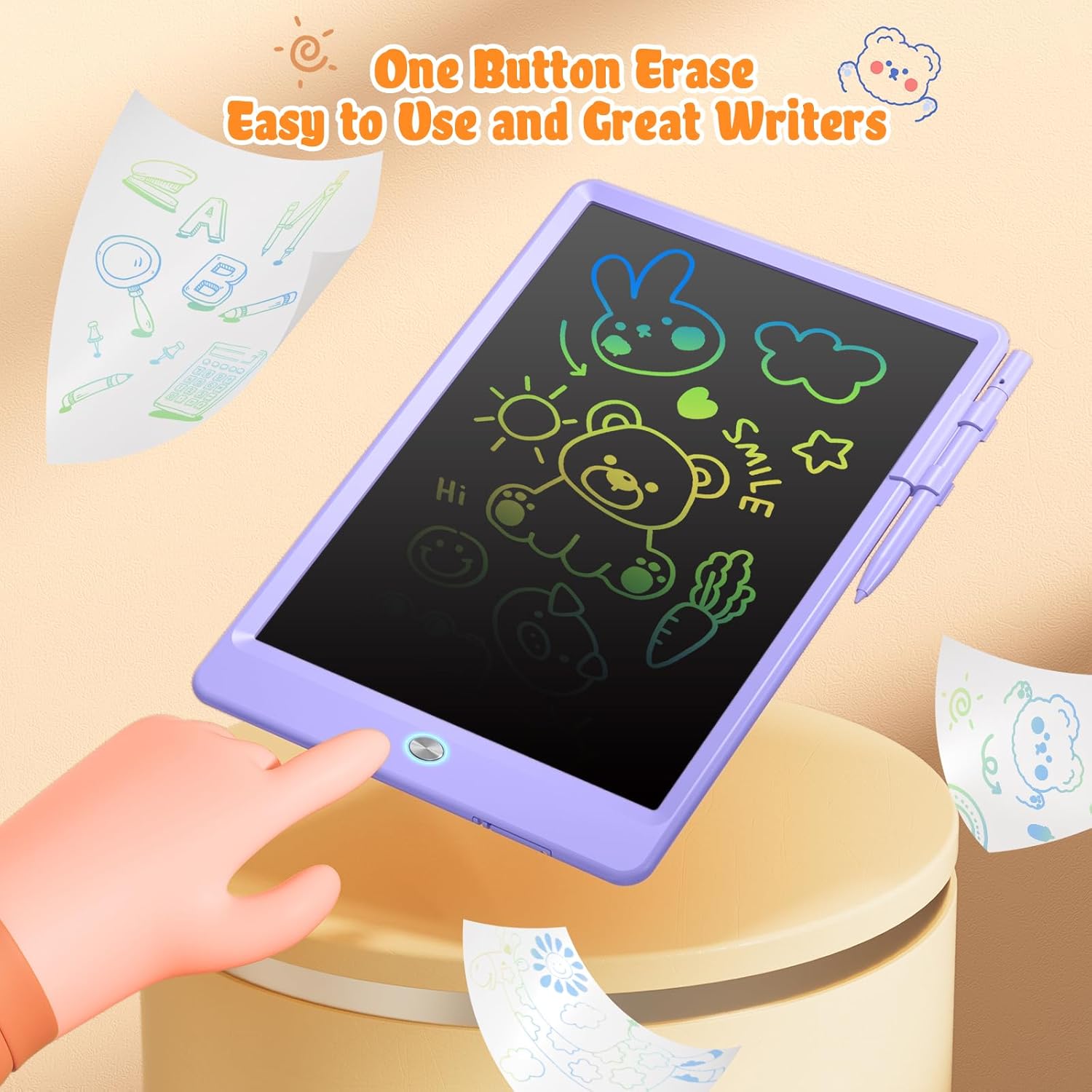 Juguetes para niñas de 3 a 6 años, tableta de escritura LCD para niños de 10 pulgadas, paquete de 2, tablero de garabatos reutilizable para niños de