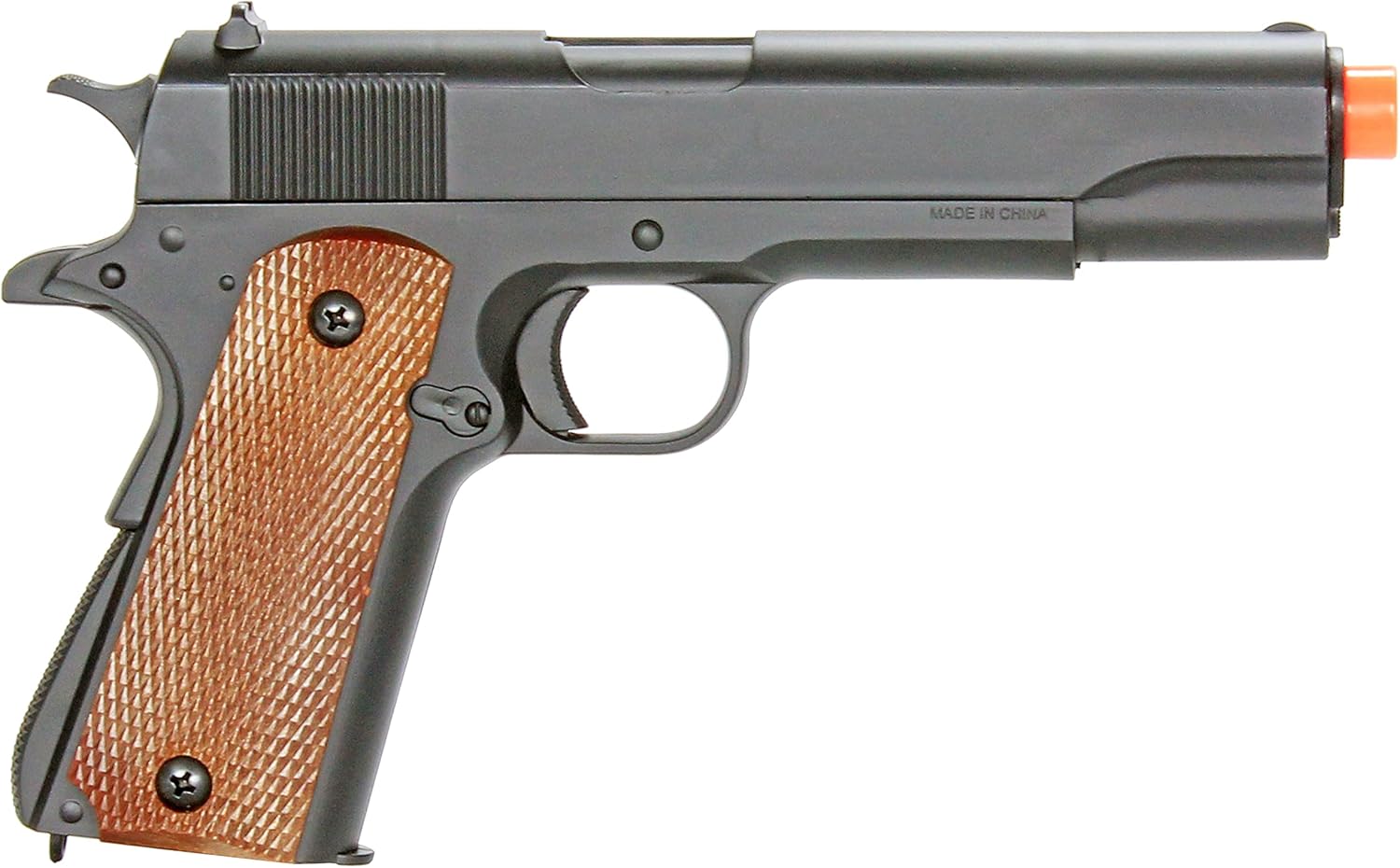 BBTac 1911 Airsoft Spring Pistol Airsoft Gun M21 High FPS con martillo de trabajo y agarre de seguridad Color madera