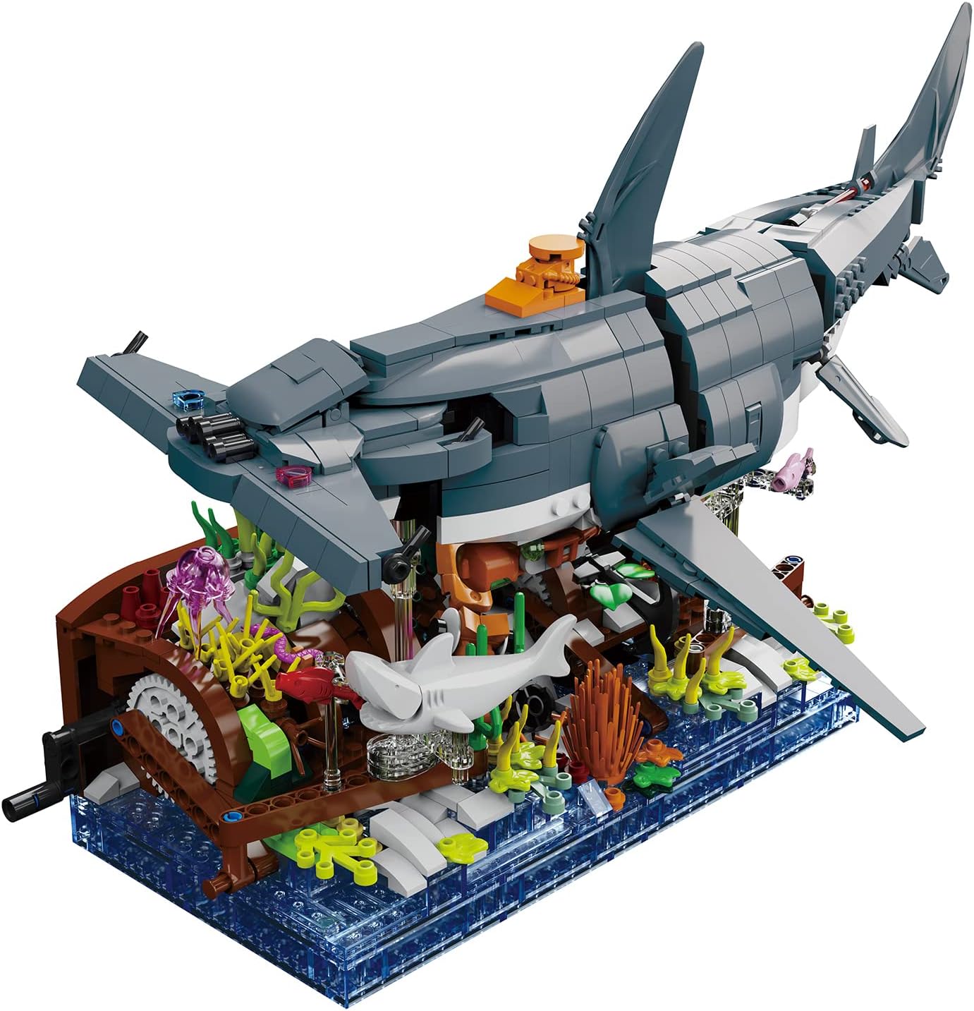 Deep Sea Creatures Hammerhead Shark Kit de bloques de construcción de 1141 piezas. Este juego de bloques de construcción de animales marinos se