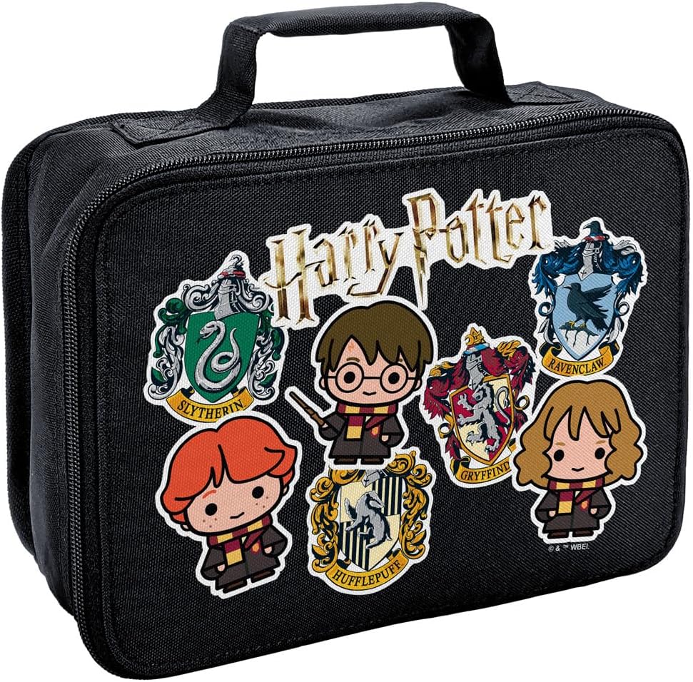 LOGOVISION Harry Potter – Fiambrera con calcomanías mágicas aisladas y laterales suaves, bolsa de almuerzo reutilizable para el trabajo de oficina