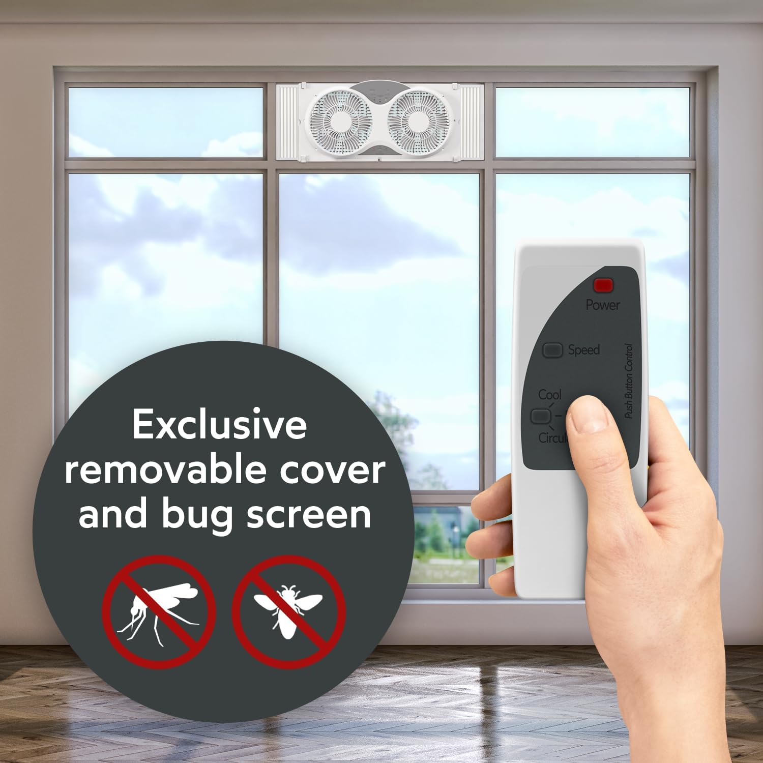 Craig Ventilador reversible de doble ventana con control remoto