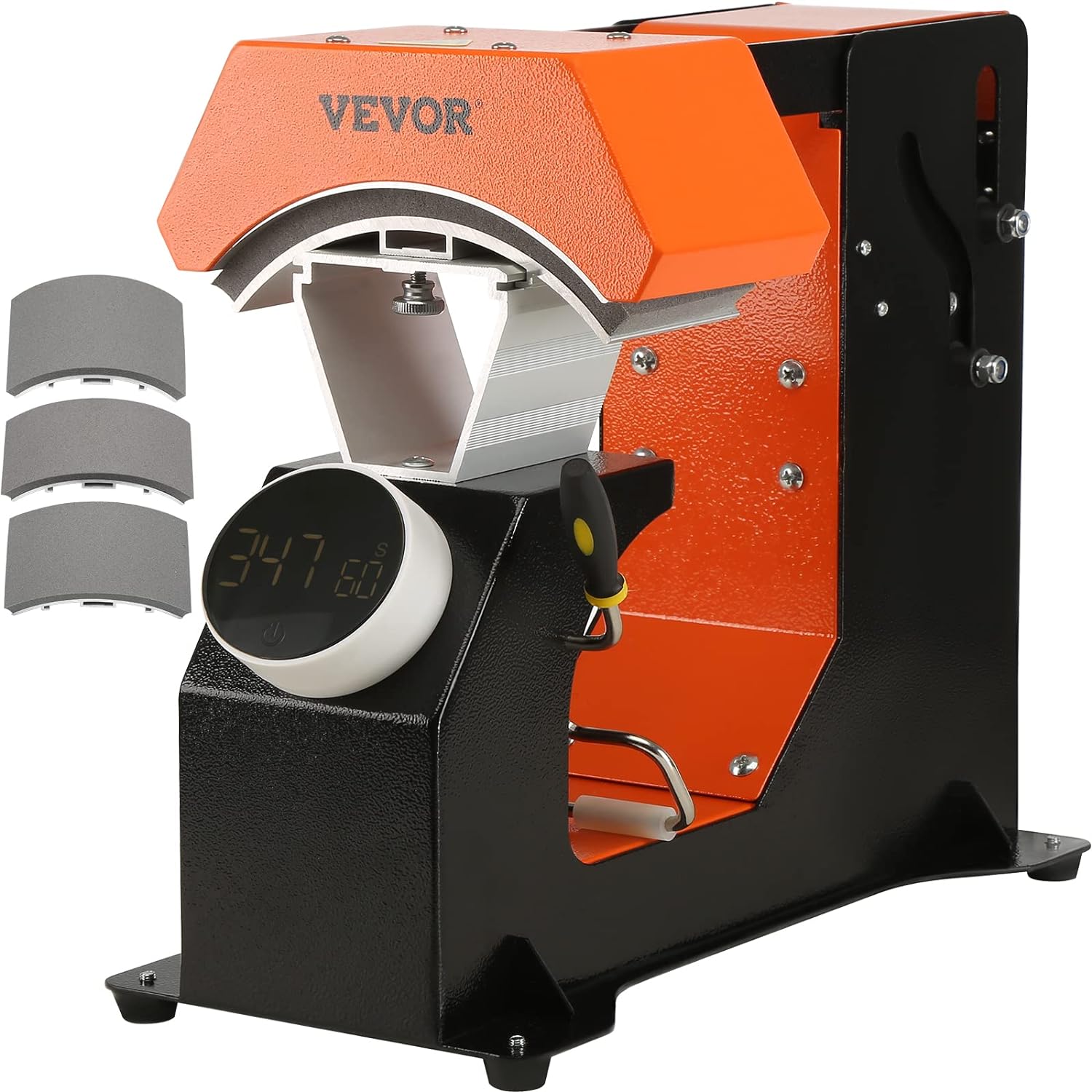 VEVOR Máquina de prensa de calor para sombreros, prensa de calor automática 3 en 1 con 3 placas intercambiables (6.6 x 3.9, 6.6 x 3 y 6.1 x 2.75),