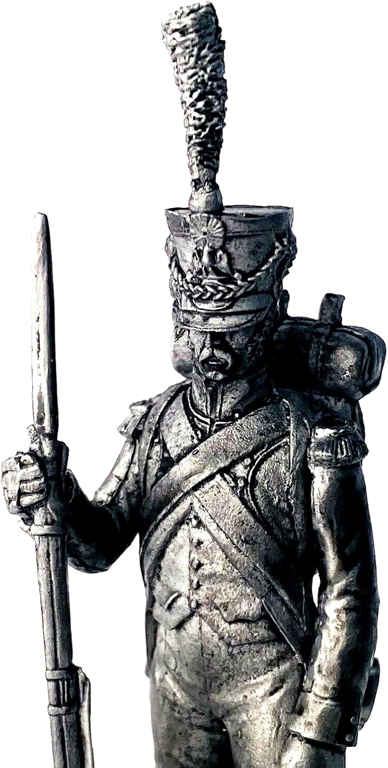Francia Infantryman in Ranks with Gun 1812 Año 132 Escala 132 Figura de estaño sin pintar Guerras Napoleónicas Hecho a Mano Coleccionable Miniatura