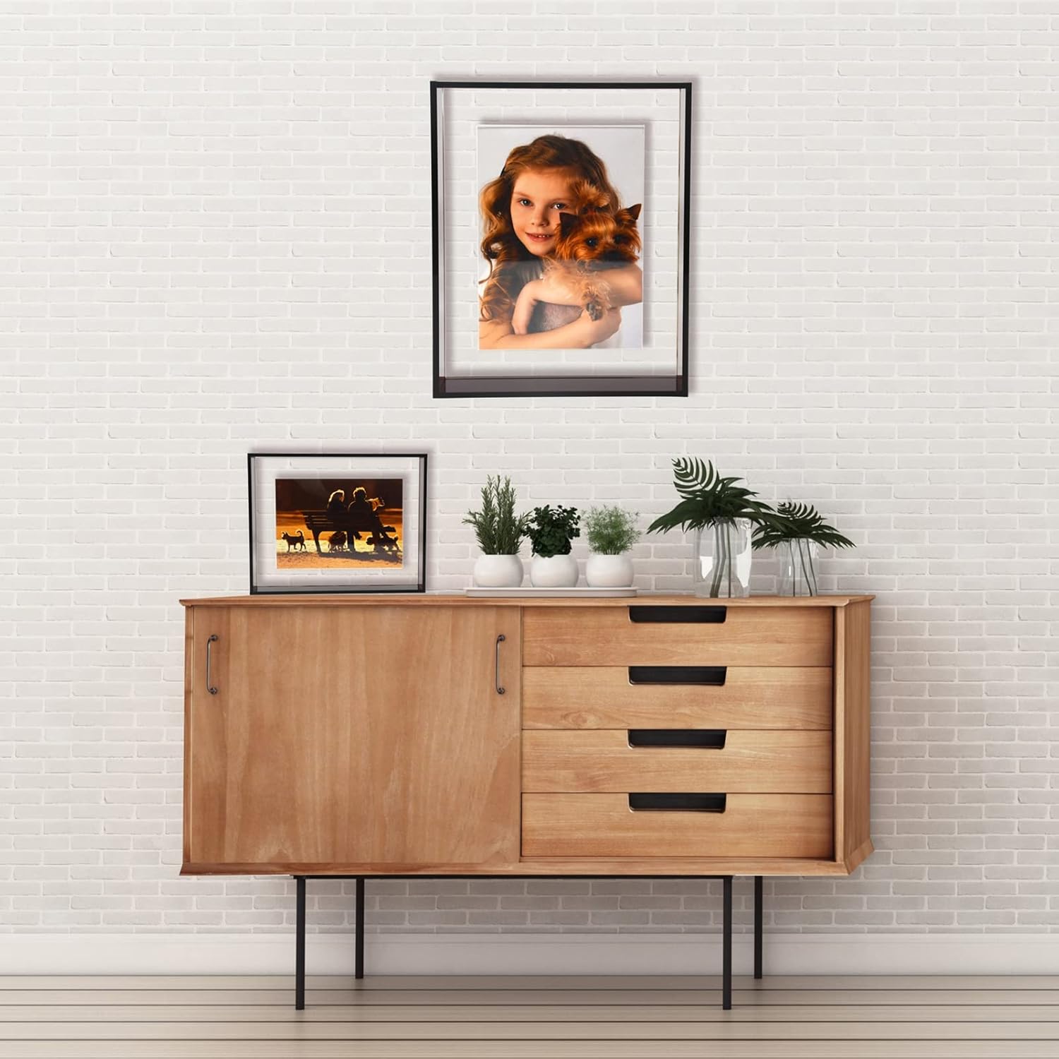 Marco de fotos flotante de acrílico neón de 4 x 6 pulgadas, para pared, marco de escritorio de mesa, decoración moderna de colores para galería,