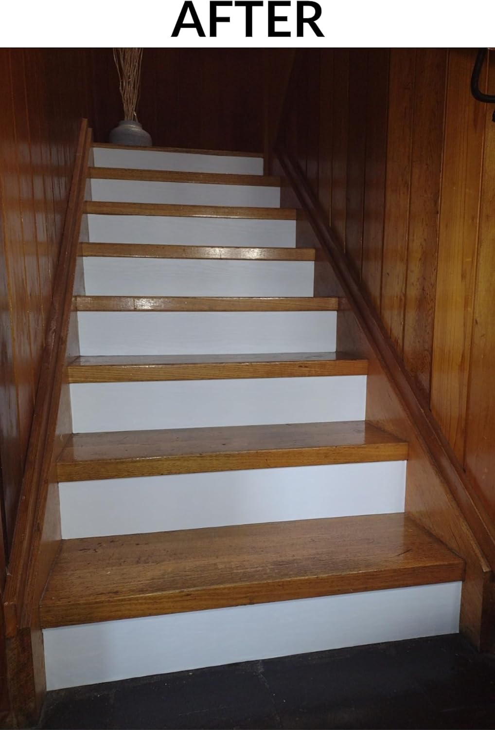 Calcomanías adhesivas para elevadores de escaleras (veta de madera blanca)
