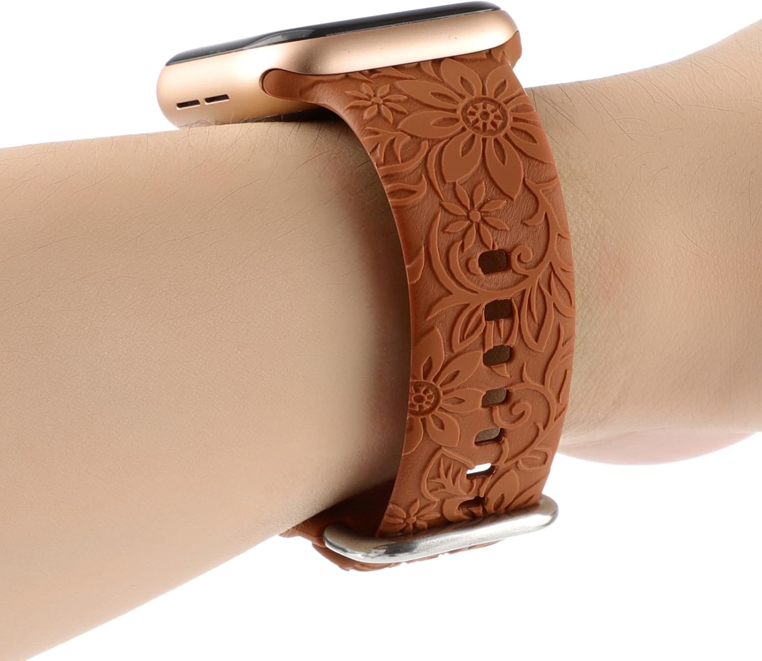 Correas con estampado de flores compatibles con Apple Watch Band de 1.575 pulgadas, 1.614 pulgadas, 1.496 pulgadas, 1.654 pulgadas, 1.732 pulgadas,