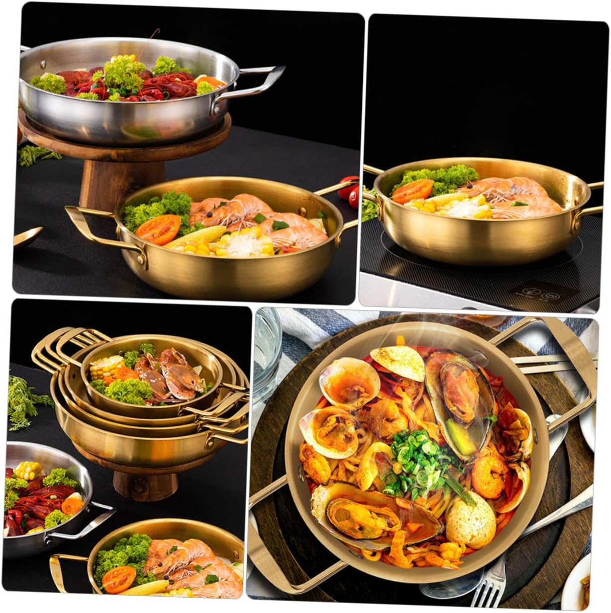 Abaodam Vaporizadores de comida ramen coreano olla caliente coreana fideos coreanos sartén utensilios de cocina para el hogar Fideos olla de cocina