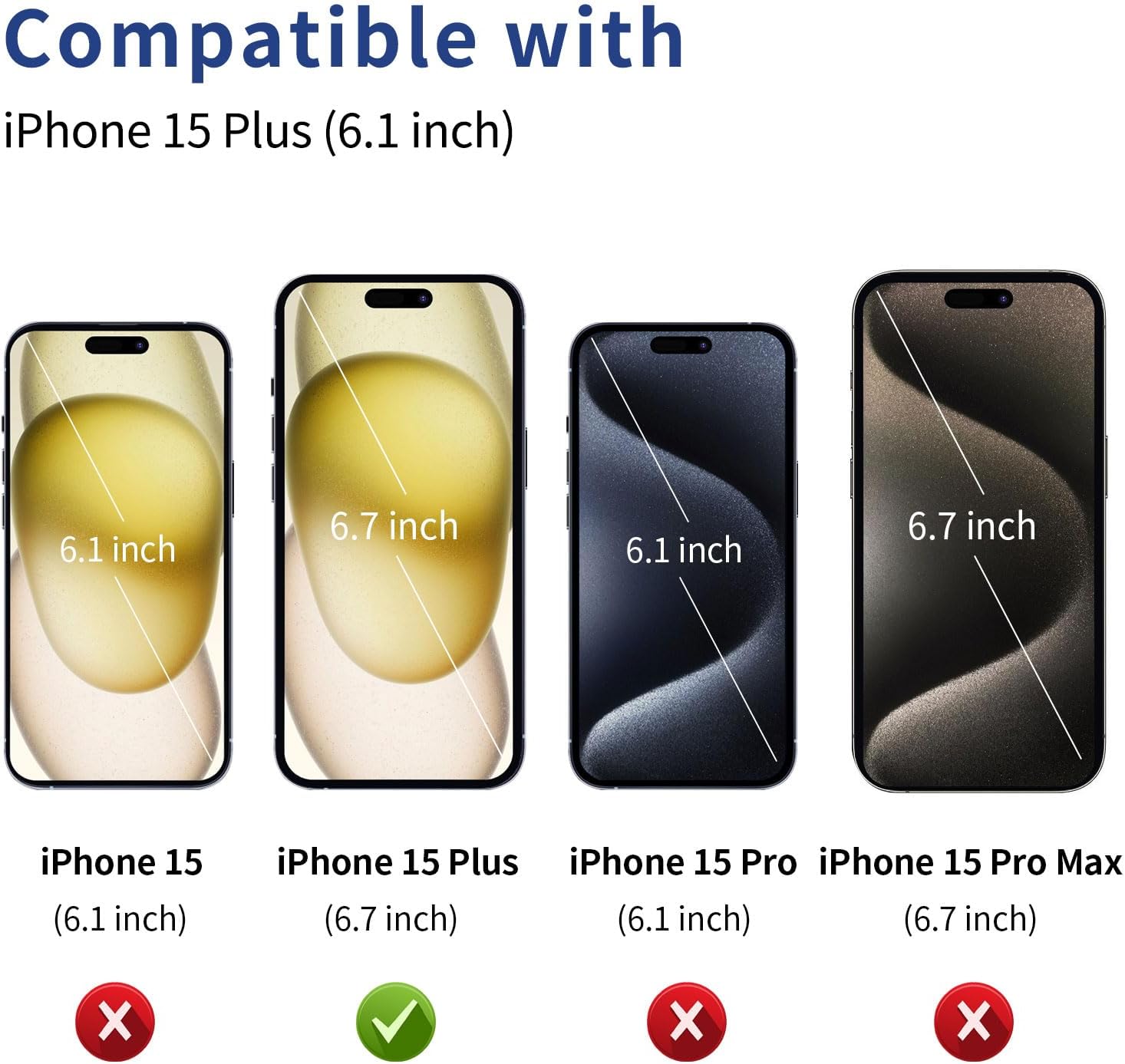 ACANDYA Funda protectora para iPhone 15 Plus con tarjetero y cartera protectora para mujeres y hombres, resistente, a prueba de golpes,