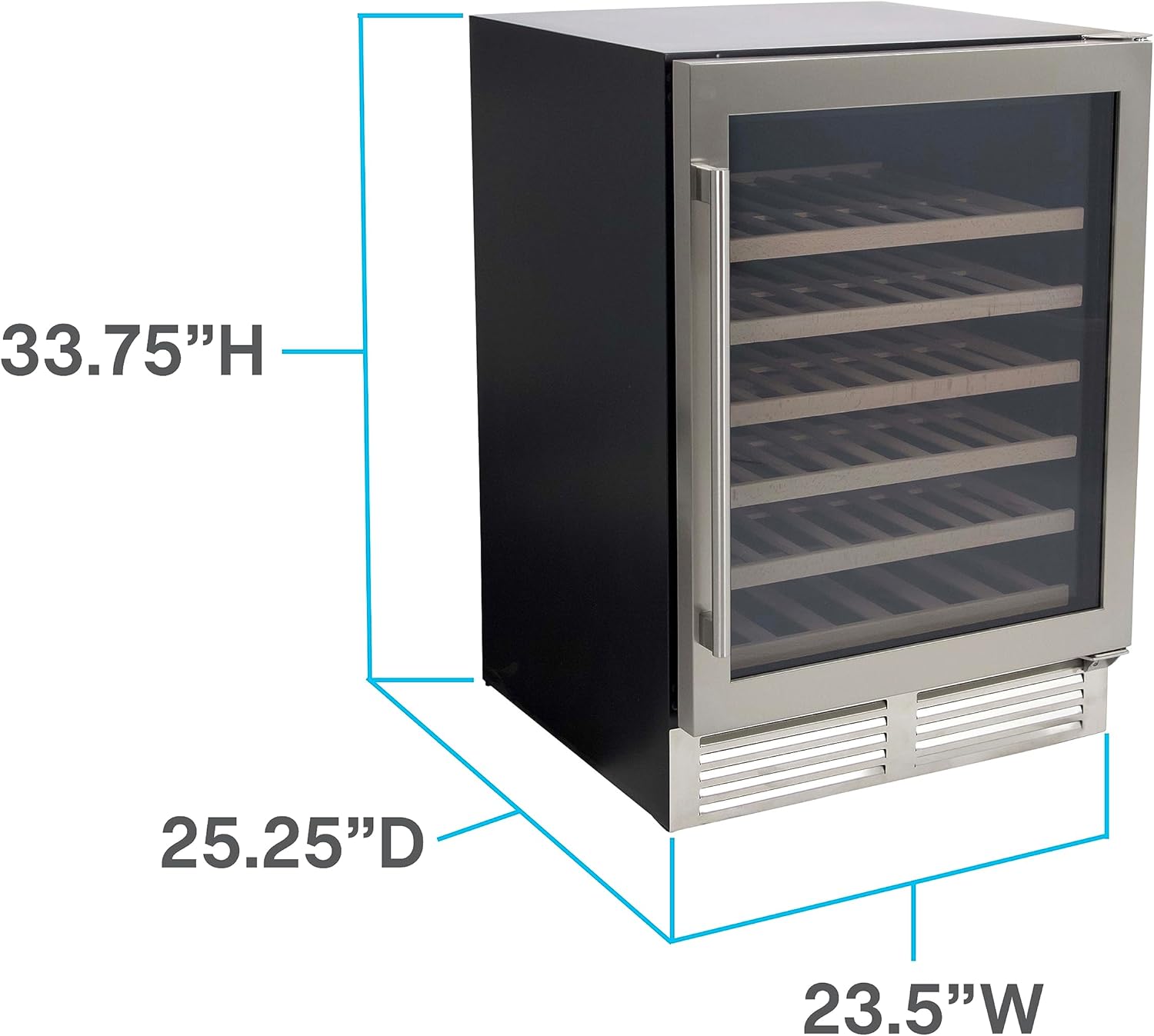 DE510WCSZSS Designer Series – Enfriador de vino, 51 botellas, color plateado