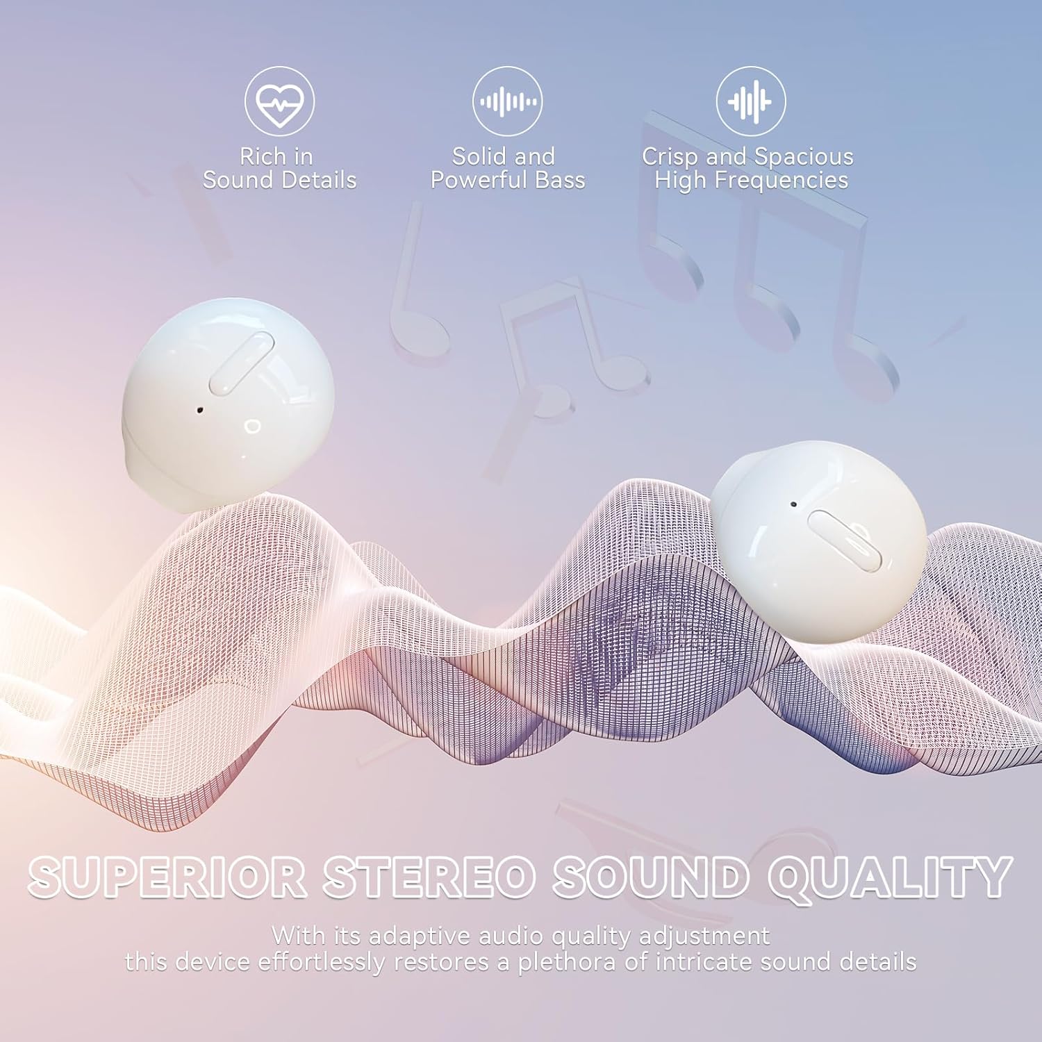 Auriculares invisibles inalámbricos Bluetooth pequeños auriculares ocultos de perfil bajo para el trabajo, discretos, cómodos y ajustados,