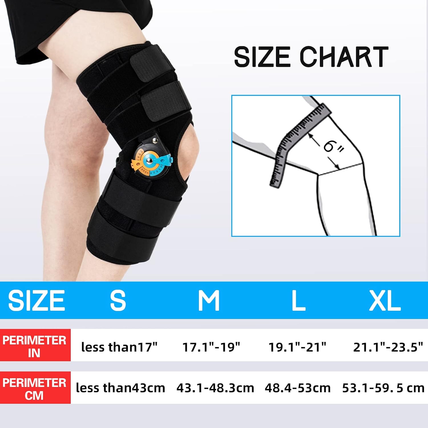 Rodilleras ROM con bisagras, soporte inmovilizador de rodilla ajustable para dolor de rodilla, ACL, MCL, PCL, artritis, menisco, recuperación
