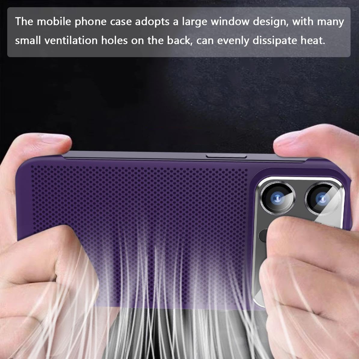 Funda para teléfono con disipación de calor galvanizado con 4000 orificios de enfriamiento, sin bordes de gran ventana para iPhone 141312 ProMax