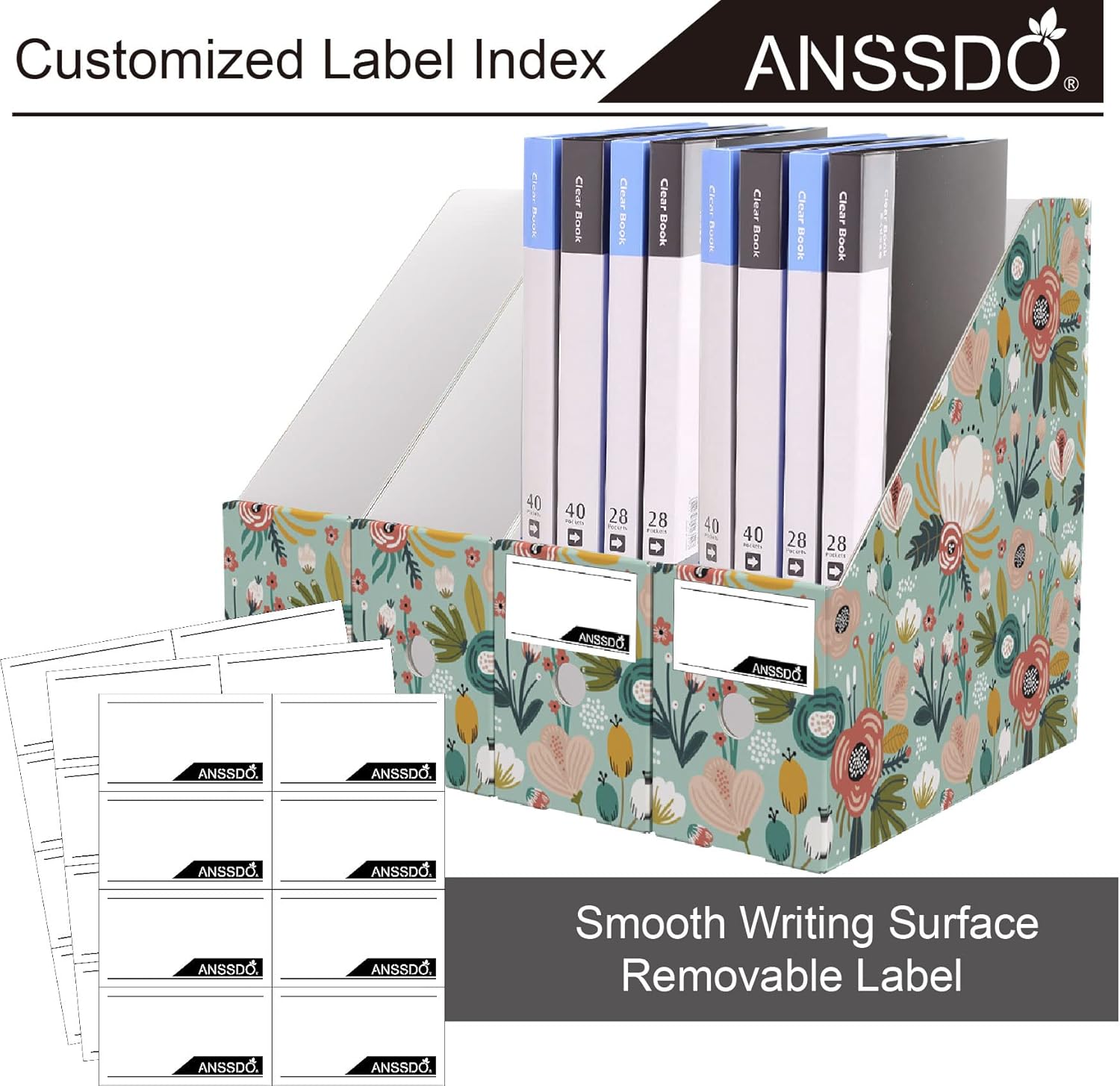 Paquete de 12 soportes de cartón para revistas, organizador de archivos de revistas, organizador de archivos de revistas, caja de almacenamiento de