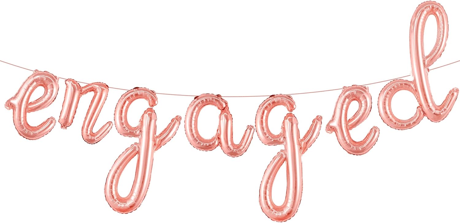 KatchOn, Globos de compromiso de oro rosa, paquete de 3, globos de anillo de despedida de soltera, globos de compromiso  Globo de anillo de