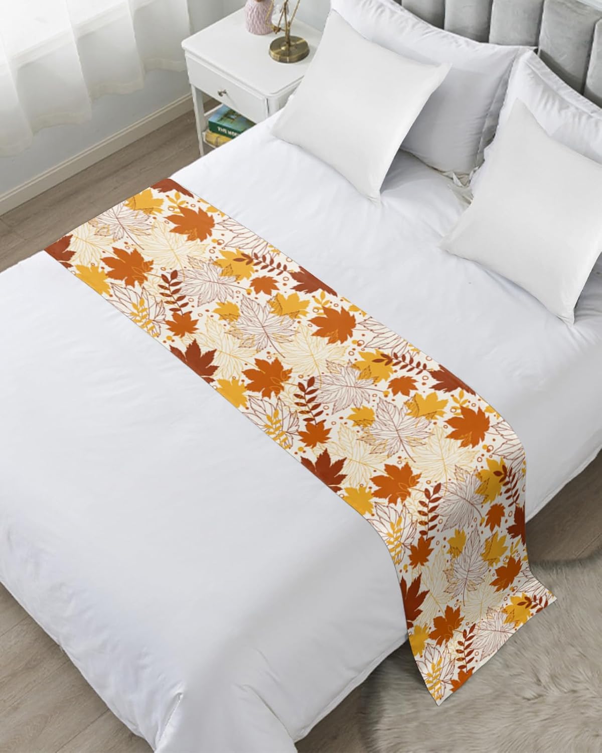 Bufanda de camino de cama de otoño, tamaño Cal King, manta de cama de lujo para cama individual, matrimonial, Queen, King, decoración de dormitorio,