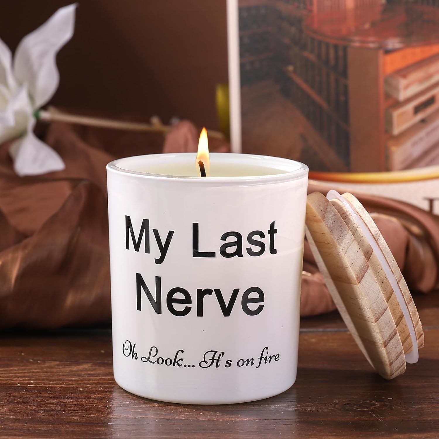 Velas de regalo para mujer, divertidas velas únicas de My Last Nerve, Día de San Valentín, Navidad, cumpleaños, regalos de broma para su hermana,