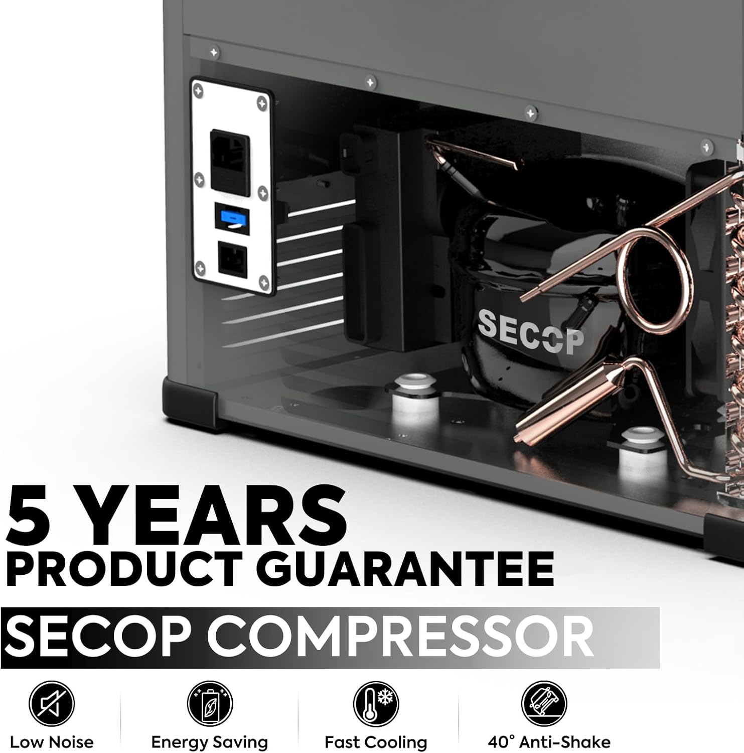 ICECO Refrigerador portátil de 68.6 cuartos de galón de control independiente de doble zona con compresor SECOP, CA 110 VCC 12 V congelador para