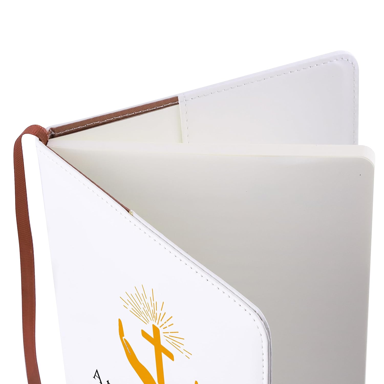 LQRI Catholic Priest Gift Church Priest Notebook Christian Religion Leather Notebook Journal Notebook Religious Gift (beige)
