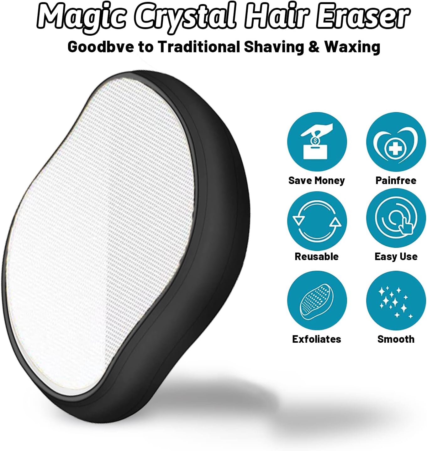 Borrador de pelo de cristal, borrador mágico para mujeres y hombres, removedor de pelo de cristal, exfoliación sin dolor, herramienta de eliminación