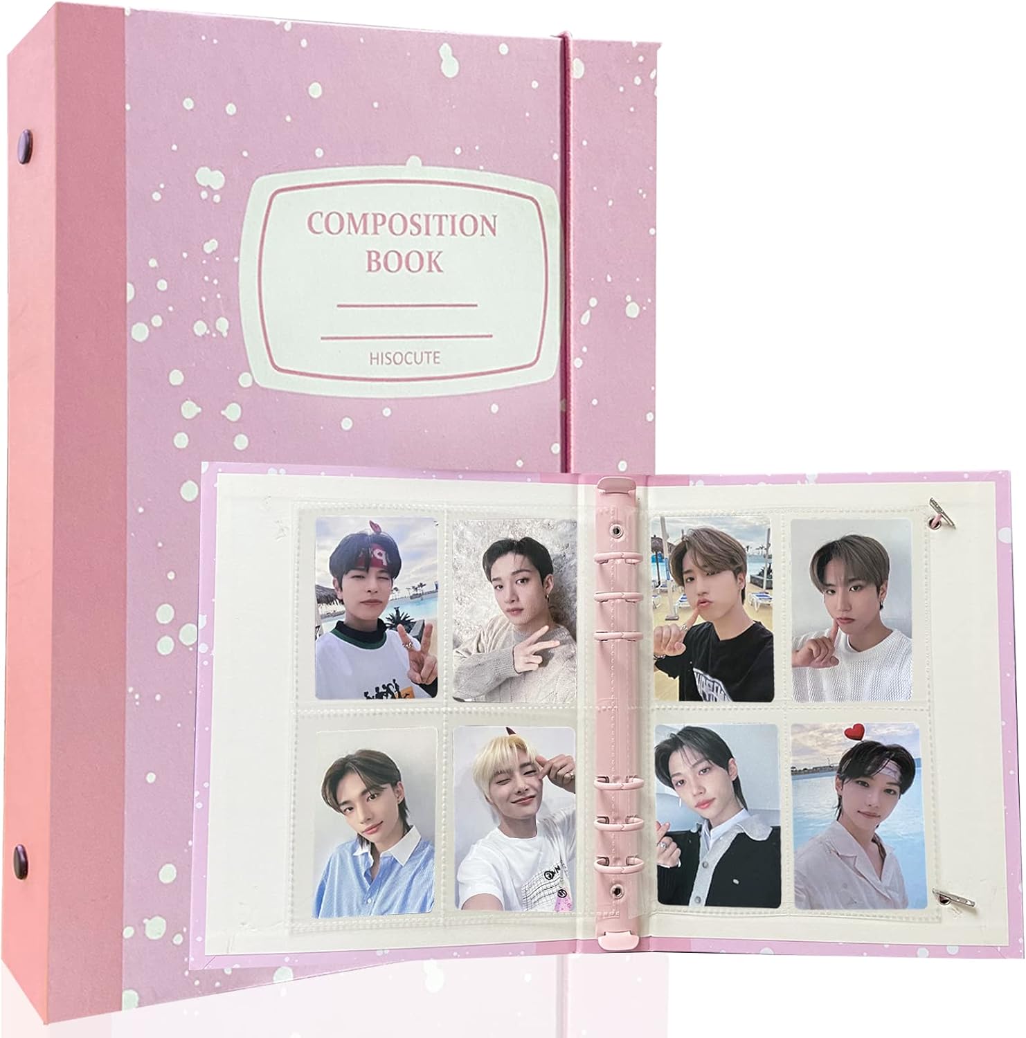 domidomi Carpeta para tarjetas fotográficas A5 Kpop con 6 anillas, soporte para tarjetas fotográficas Kpop, protectores de tarjetas recargables con