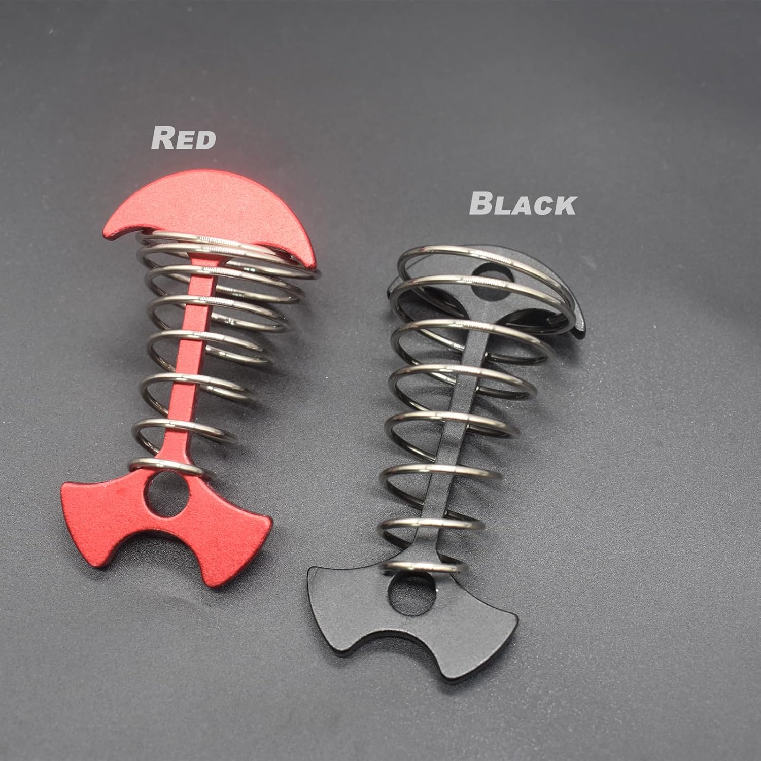 Juego de 8 clavijas de anclaje de aleación de aluminio de 3 pulgadas para tienda de campaña de espina de pescado, con cuerda de resorte, hebilla de
