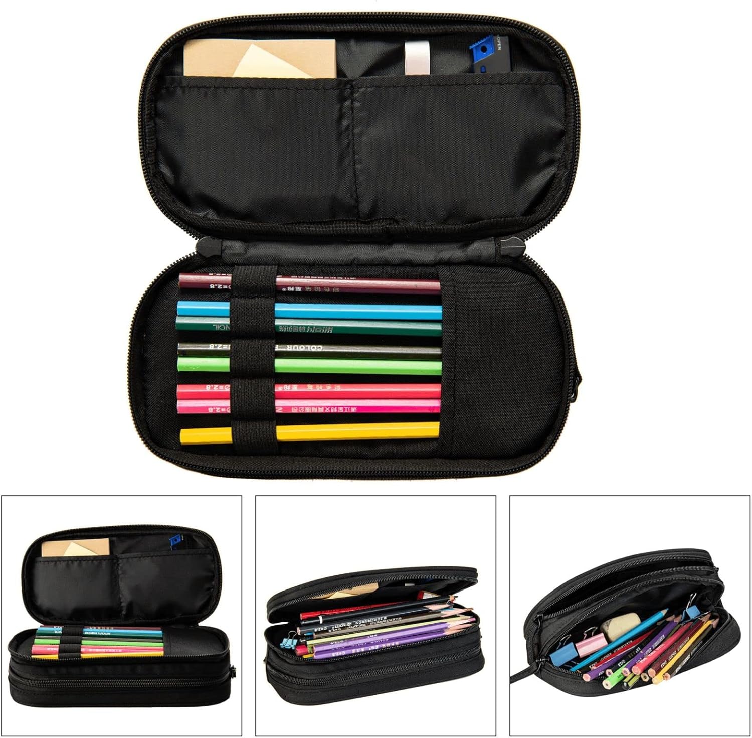 Lindos erizos y estampado floral estuche de gran capacidad para lápices titular de la pluma bolsas de lápiz organizador de cremallera bolsa de