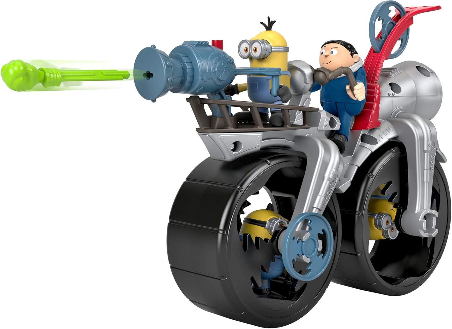 Imaginext Minions The Rise of Gru Rocket Bike and Gru, juego de vehículos y figuras de 6 piezas para niños en edad preescolar a partir de 3 años