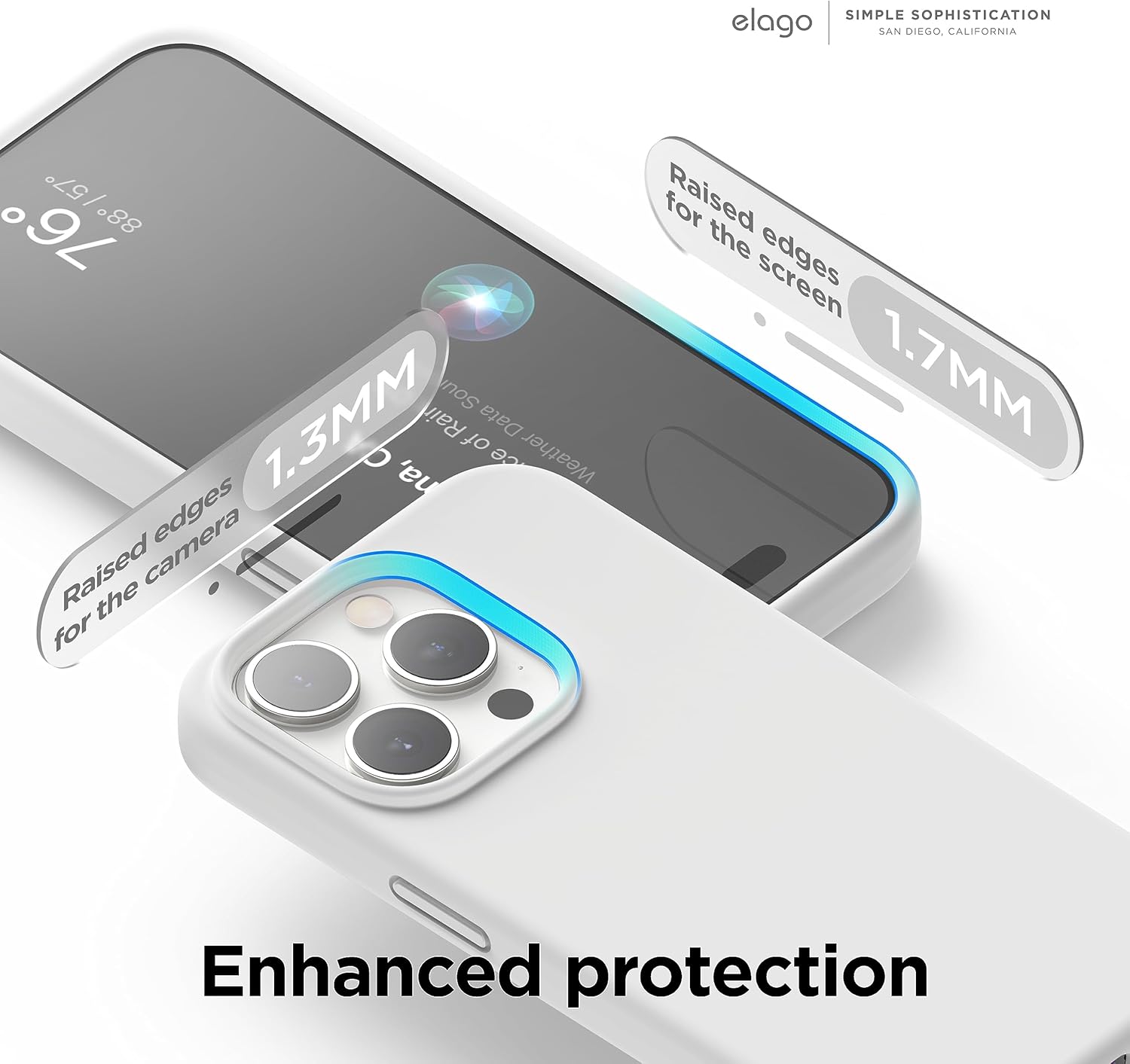 elago Compatible con iPhone 15 Pro Max, funda de silicona líquida, funda protectora de cuerpo completo, a prueba de golpes, funda delgada para