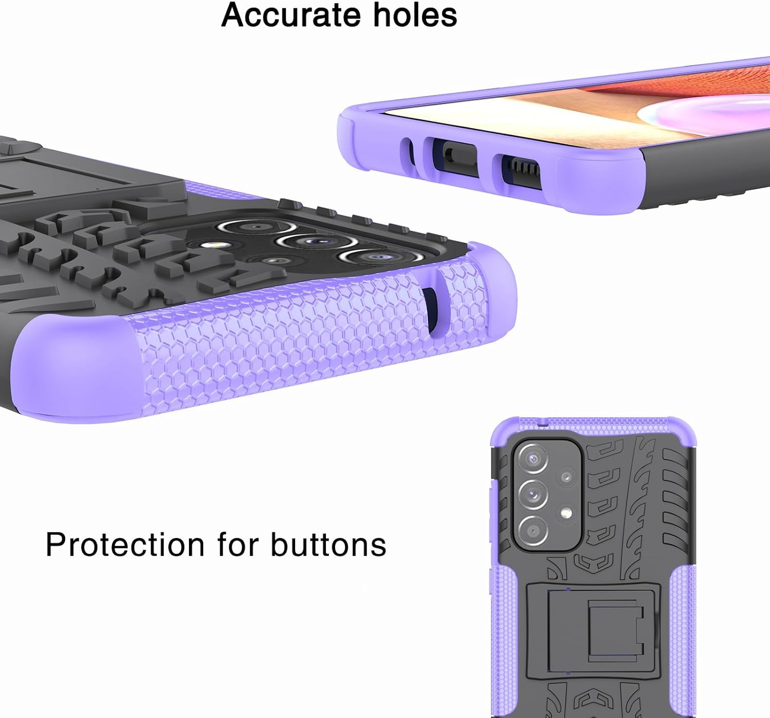 Asuwish Funda para teléfono Samsung Galaxy A53 5G con protector de pantalla de vidrio templado y soporte delgado, híbrida, resistente, funda