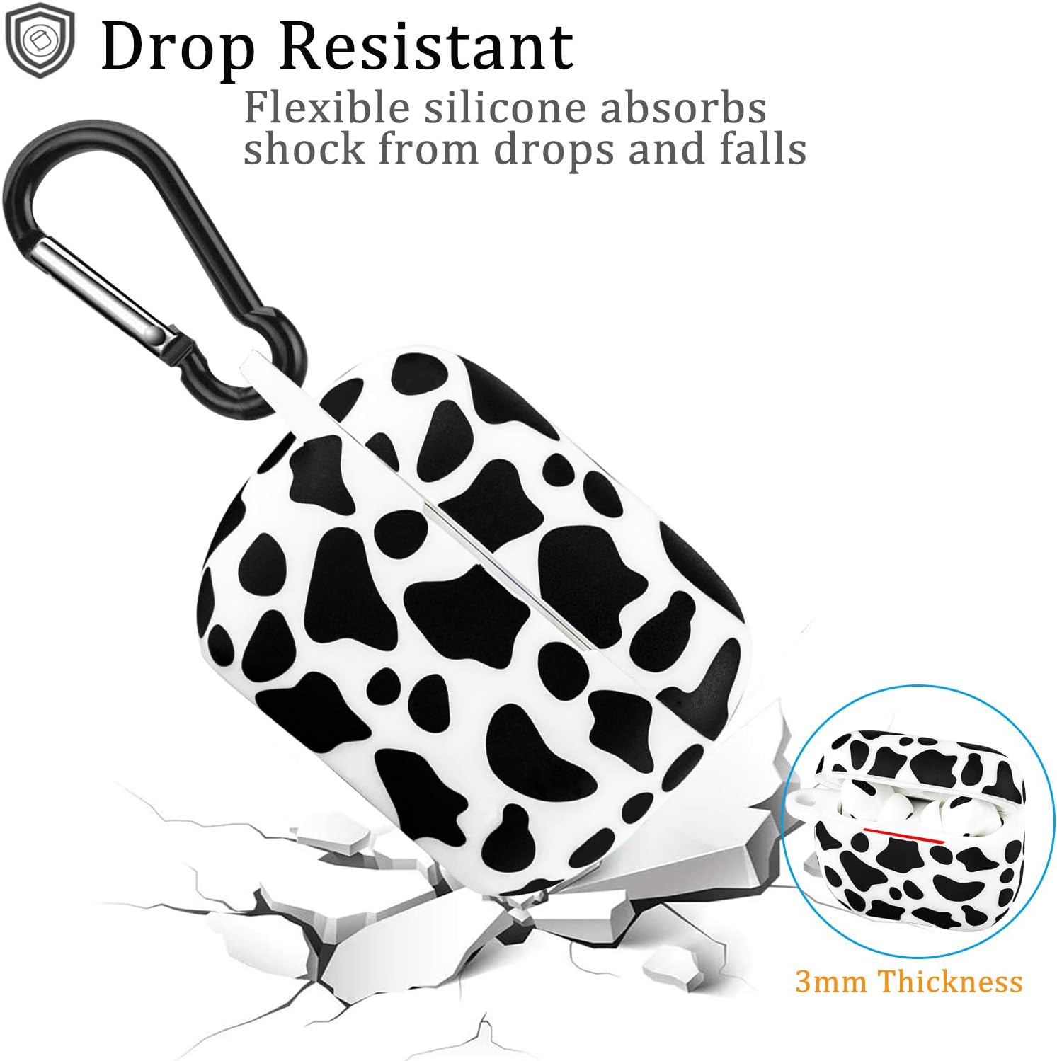 Funda para Airpods Pro de silicona suave 2019, funda para YOMPLOW funda flexible para Apple AirPod Pro, funda de carga con bonito estampado floral,