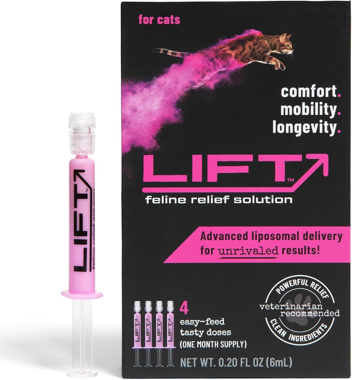 Lift Feline – Suplemento para aliviar el dolor de la inflamación de cadera y articulaciones, vitamina para gatos, cronroitina natural con entrega