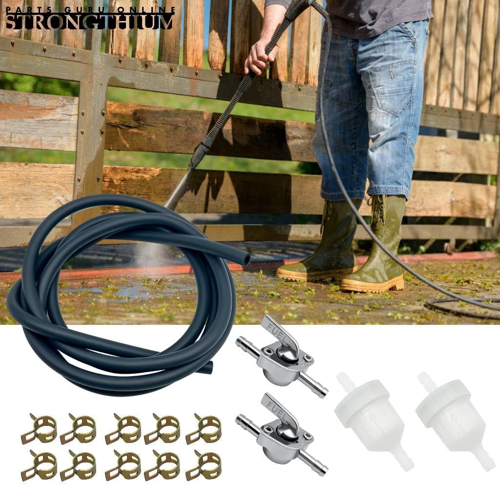 Kit de manguera de línea de combustible 316 para scooters, ATV, motos de cross, mini bicicletas y karts con abrazaderas de gas 316, válvula y filtros