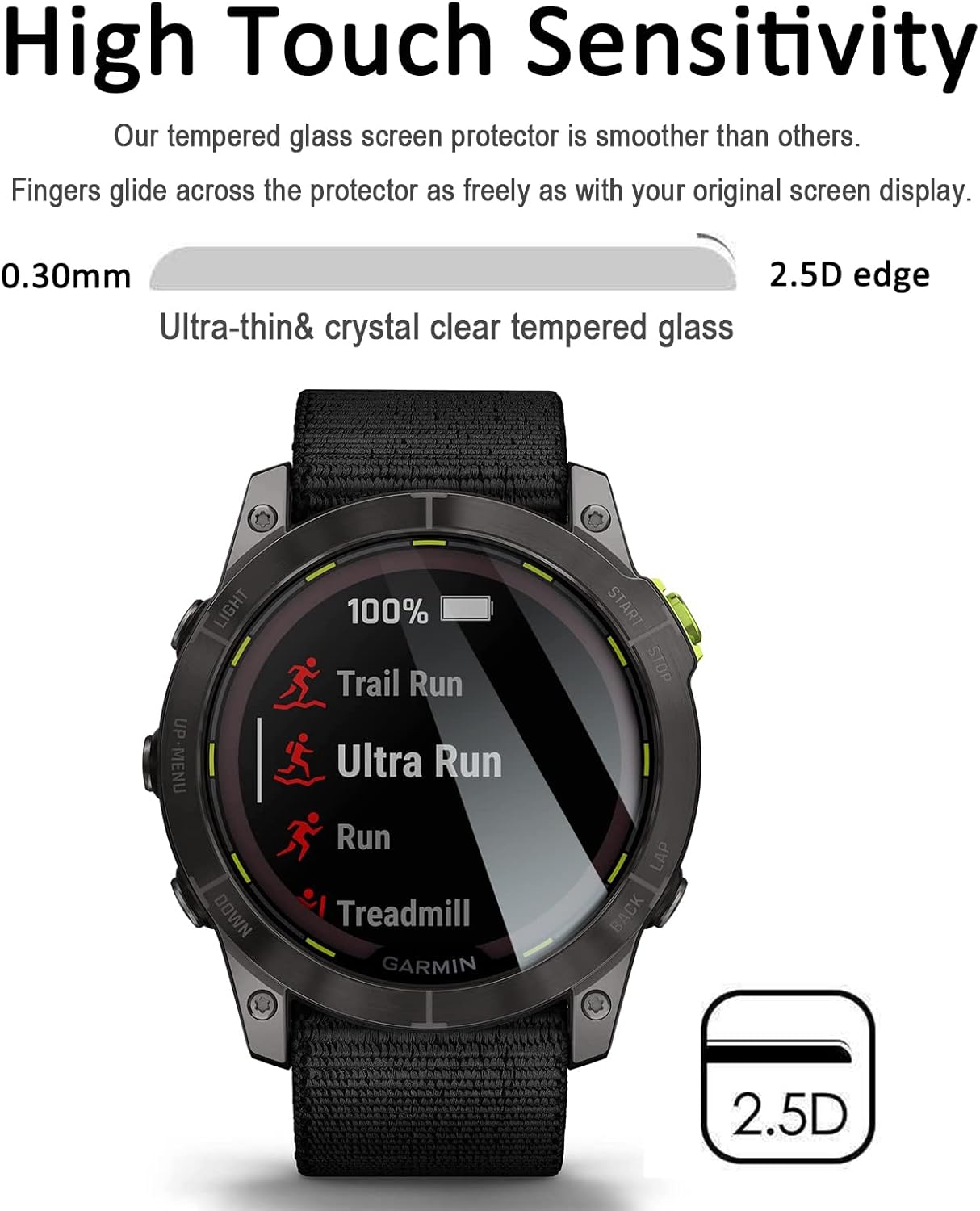 Miimall Paquete de 10+2 Protector de pantalla compatible con Garmin Enduro 2 y protector de puerto de carga, tapones antipolvo + protector de