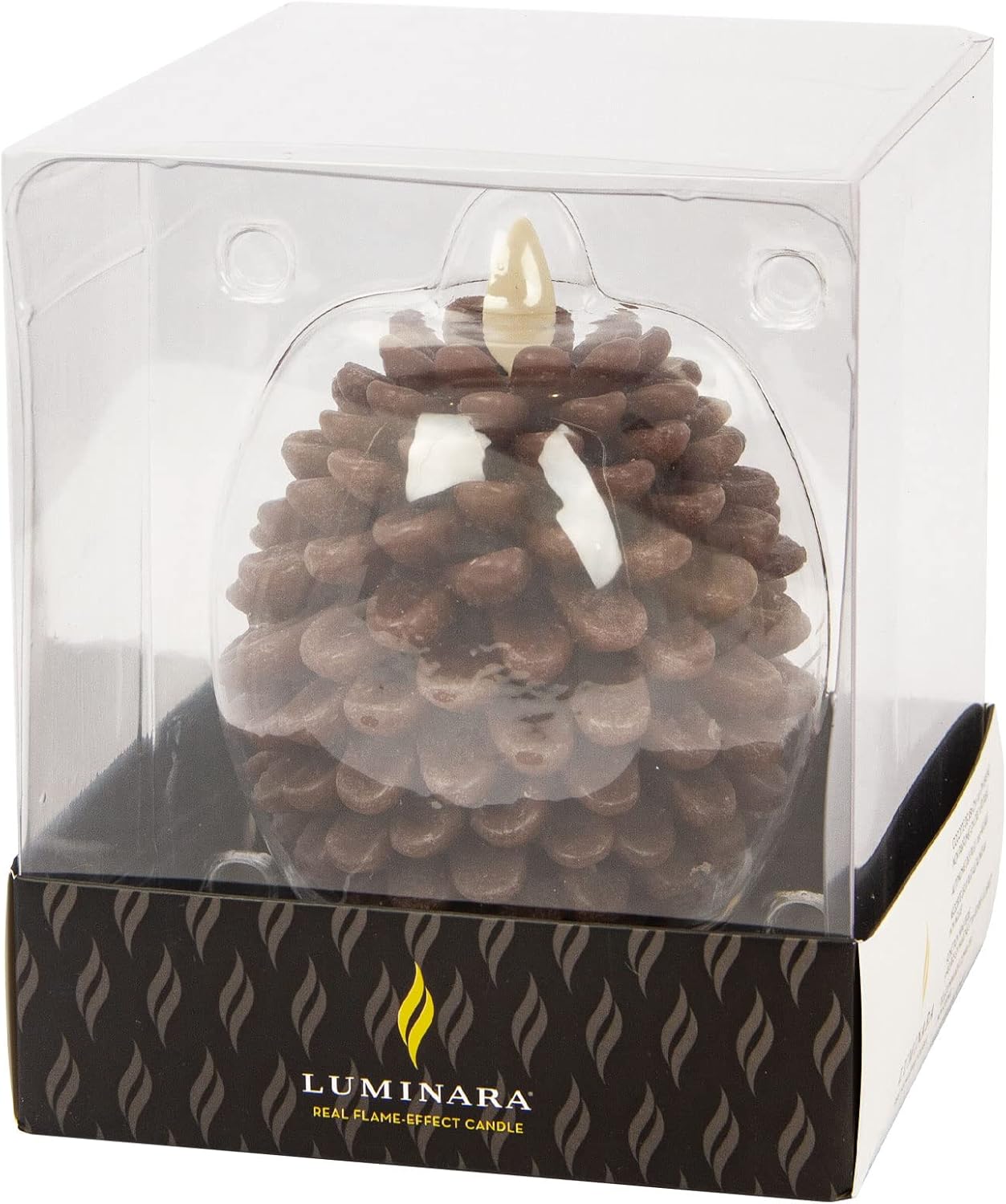 Luminara Pinecone – Velas sin llama, con acabado marrón tiza, figuras de cono de pino, velas LED sin perfume, funcionan con pilas, con temporizador,