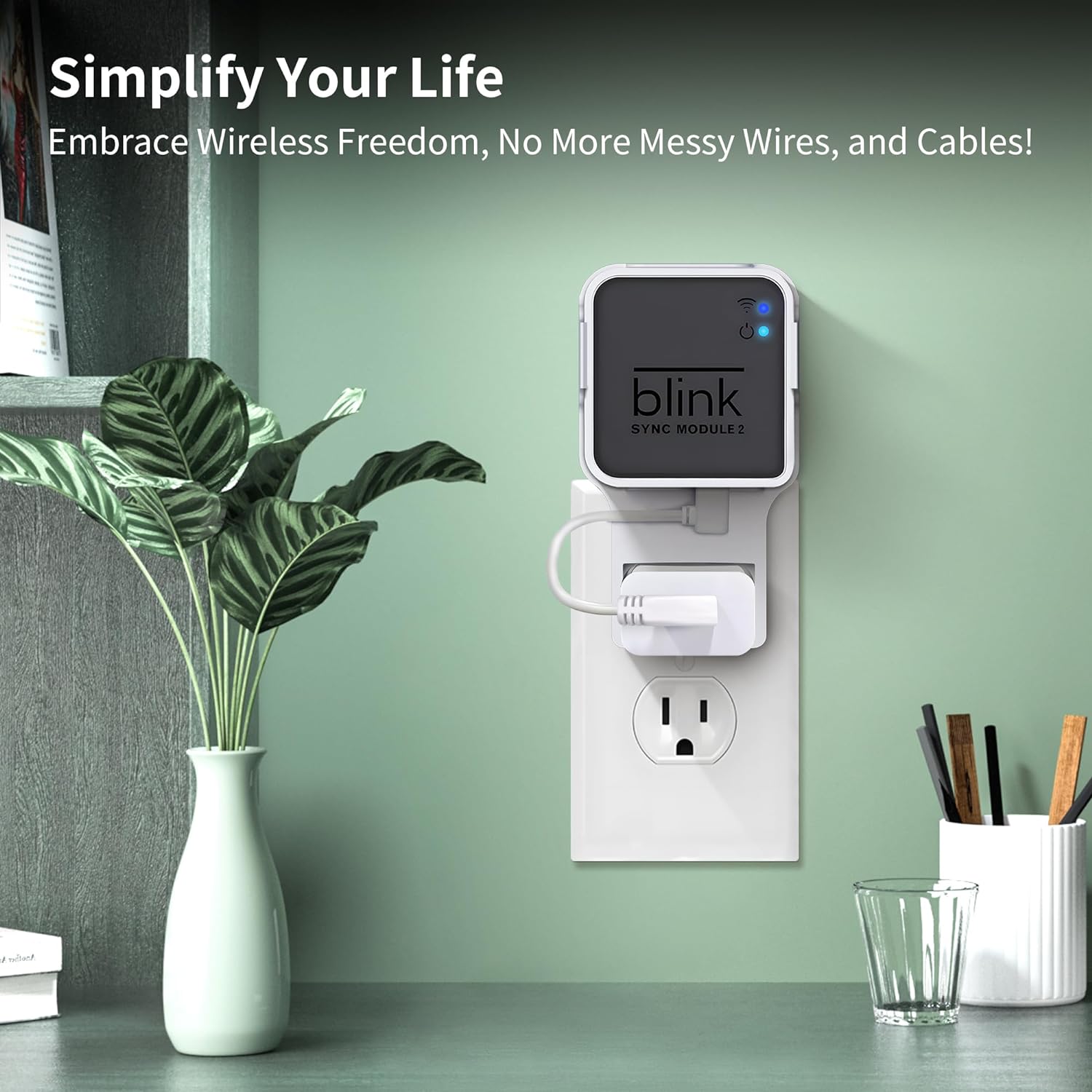 Unidad flash USB de 256 GB y soporte de pared para Blink Sync Module 2 con cable corto  Orde, ahorra espacio y mejora la seguridad sin esfuerzo
