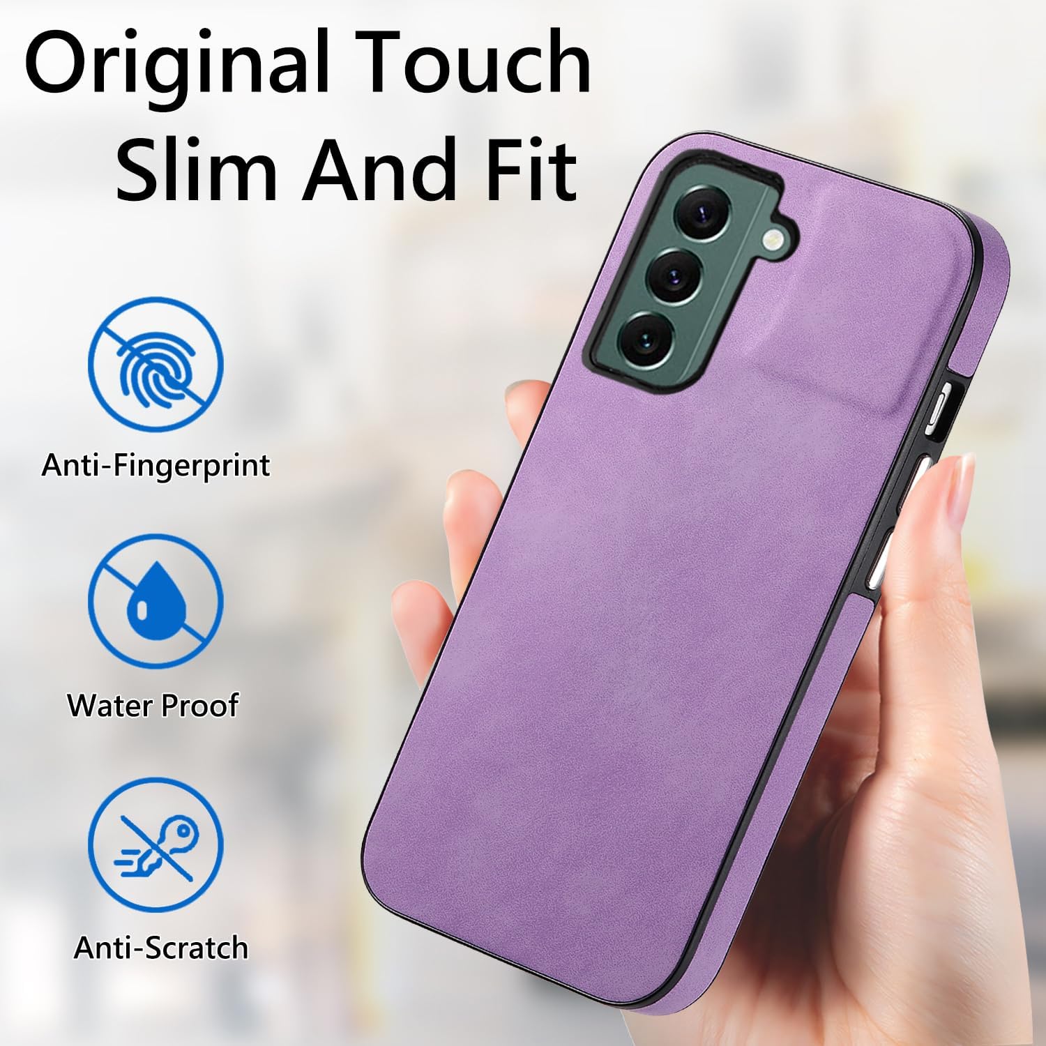 Asuwish Funda de teléfono para Samsung Galaxy S22 5G con protector de pantalla de vidrio templado y funda delgada de cuero suave y resistente,