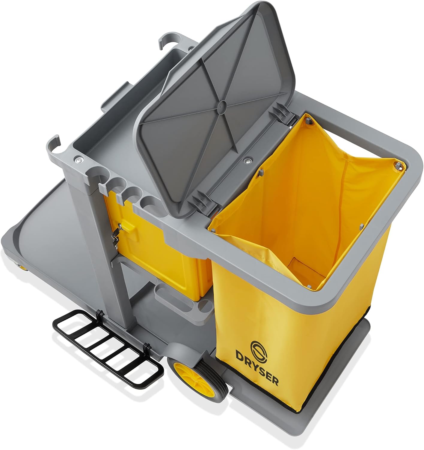 Dryser Carrito de limpieza comercial con ruedas – Carrito de limpieza con gabinete con cerradura de llave