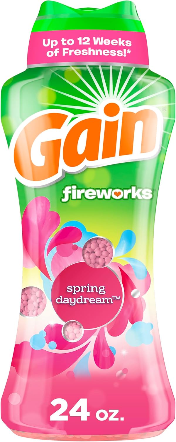 Gain Fireworks – Cuentas potenciadoras de aroma para lavandería, compatible con HE, aroma Spring Daydream, 24 onzas líquidas