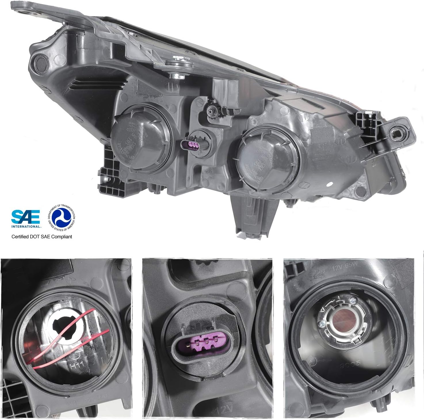 AKKON – Se adapta a 2009 2010 2011 2012 Chevy Traverse Faros delanteros Juego de repuesto directo