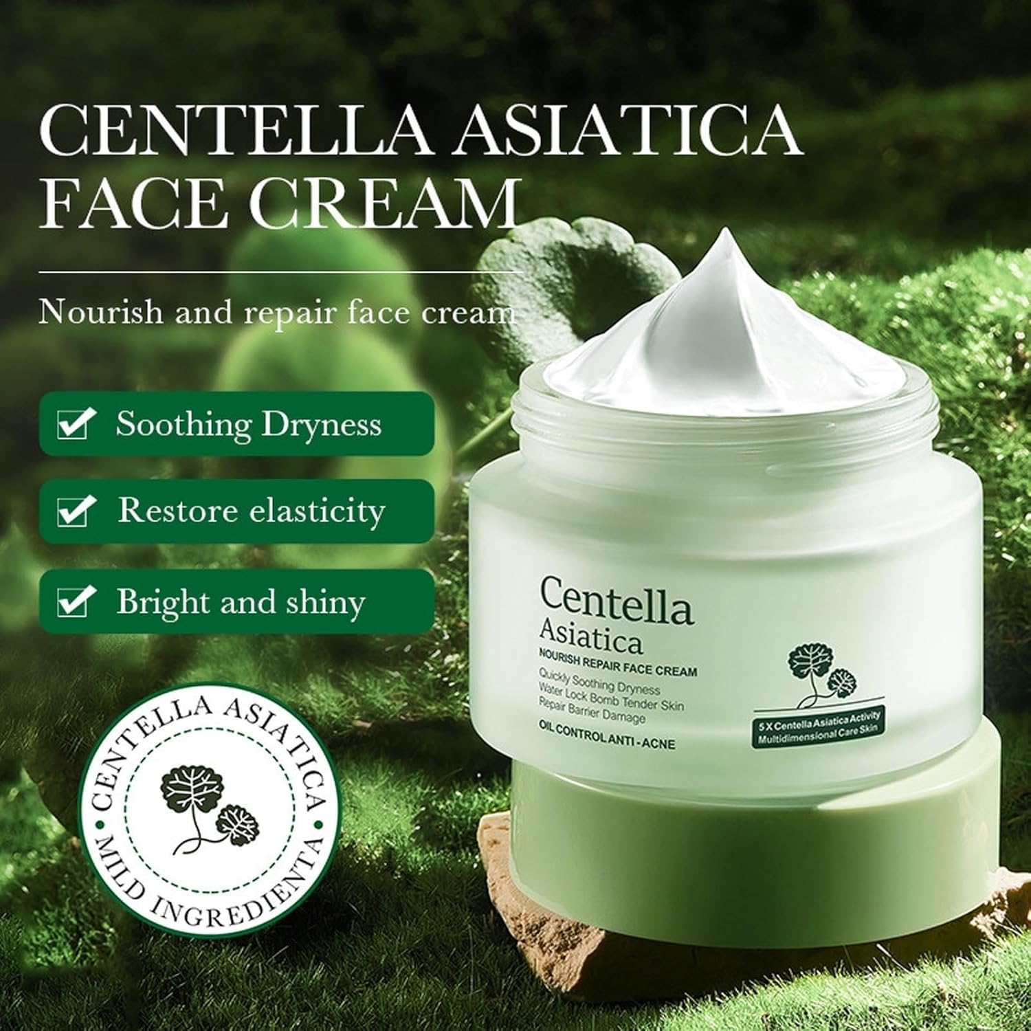 Centella Asiatica Repair Crema facial hidratante facial profundamente nutritiva e hidratante crema de día y noche calma la sequedad Levantando
