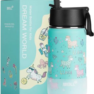 Botella de agua de 12 onzas con pajita, botella de agua deportiva aislada al vacío de acero inoxidable para niños para la escuela, botella de agua Botella de agua de 12 onzas con pajita, botella de agua deportiva aislada al vacío de acero inoxidable para niños para la escuela, botella de agua