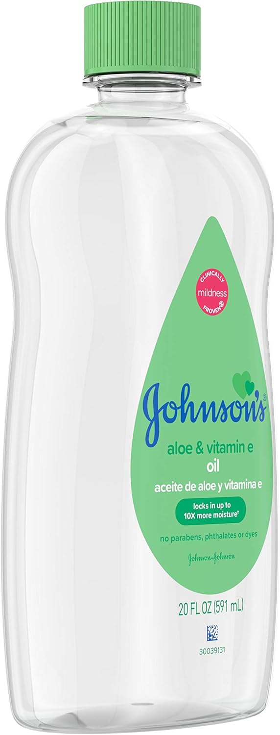 JOHNSON’S – Aceite de aloe vera y vitamina E para bebés, 20 onzas (paquete de 9)