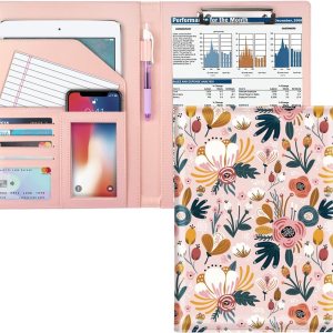 WAVEYU Funda tipo cartera para mujer, bonita funda floral para niñas, organizador de documentos legales para conferenciascurrículumslegales con WAVEYU Funda tipo cartera para mujer, bonita funda floral para niñas, organizador de documentos legales para conferenciascurrículumslegales con