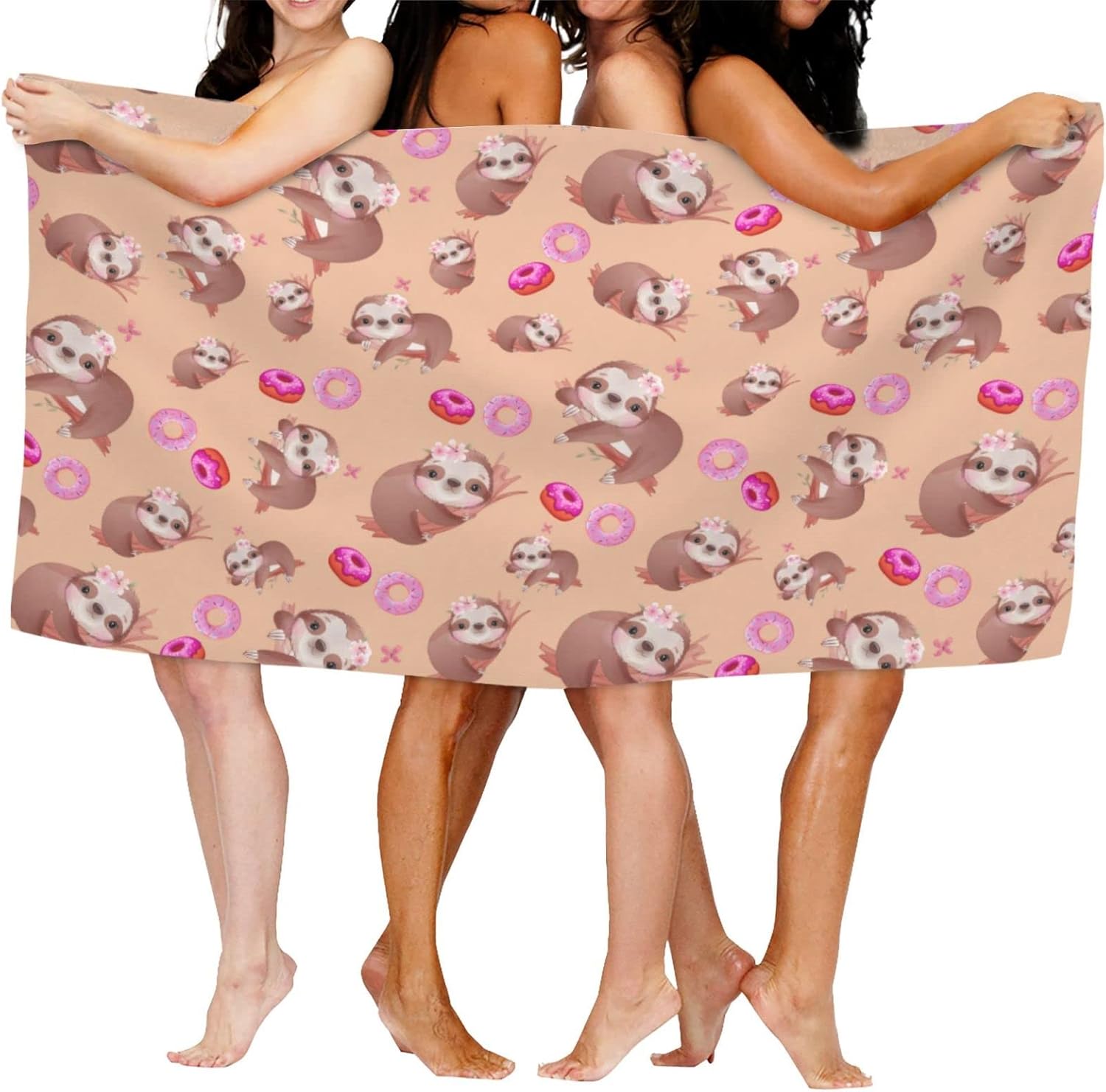 Lindas toallas de baño de donas de perezoso, toalla de playa súper suave, toalla de microfibra de primera calidad para baño, ducha, deportes, yoga,